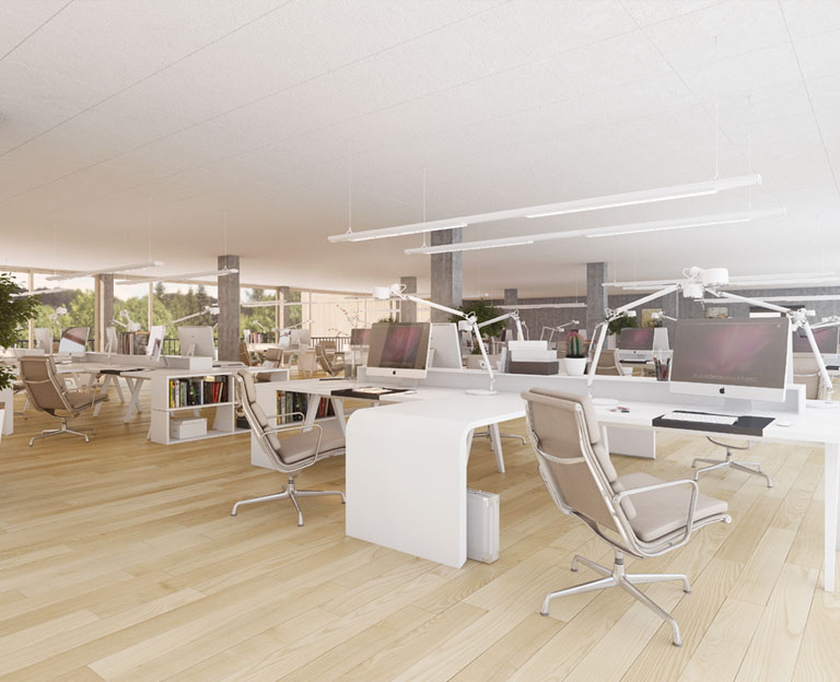 Architekturvisualisierungen Büroraum