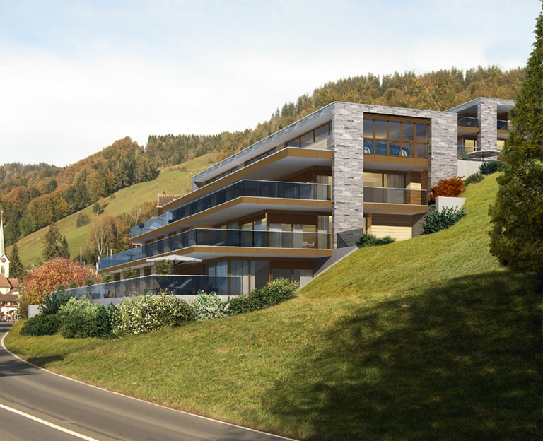 Architekturvisualisierungen Terrassenhaus